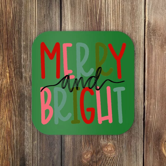 Merry And Bright Christmas Coaster