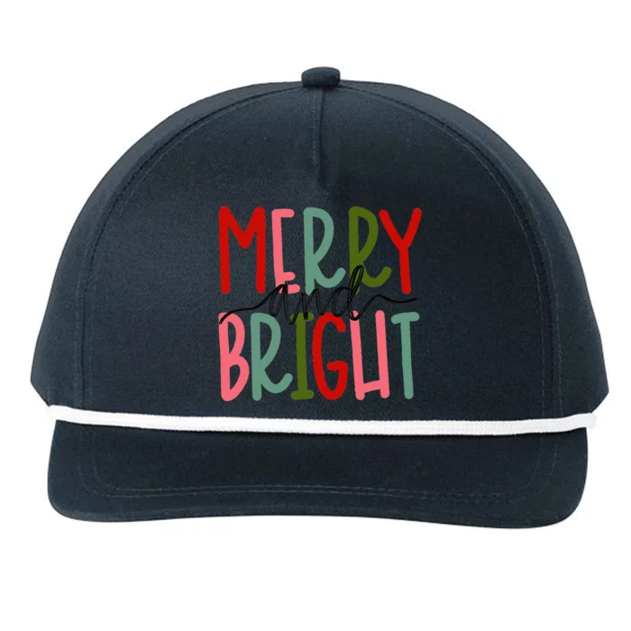 Merry And Bright Christmas Snapback Five-Panel Rope Hat