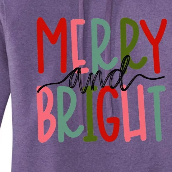 Merry And Bright Christmas Women's Pullover Hoodie