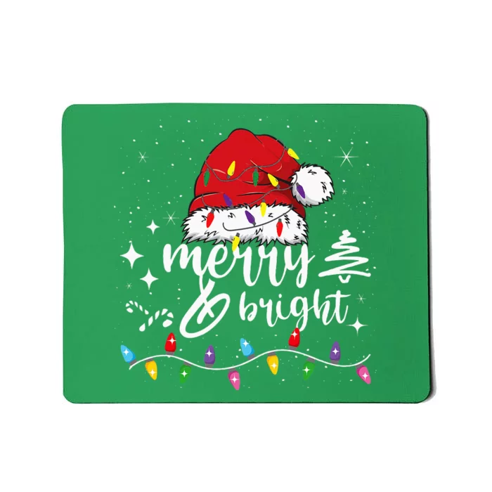 Merry And Bright Christmas Lights Xmas Mousepad