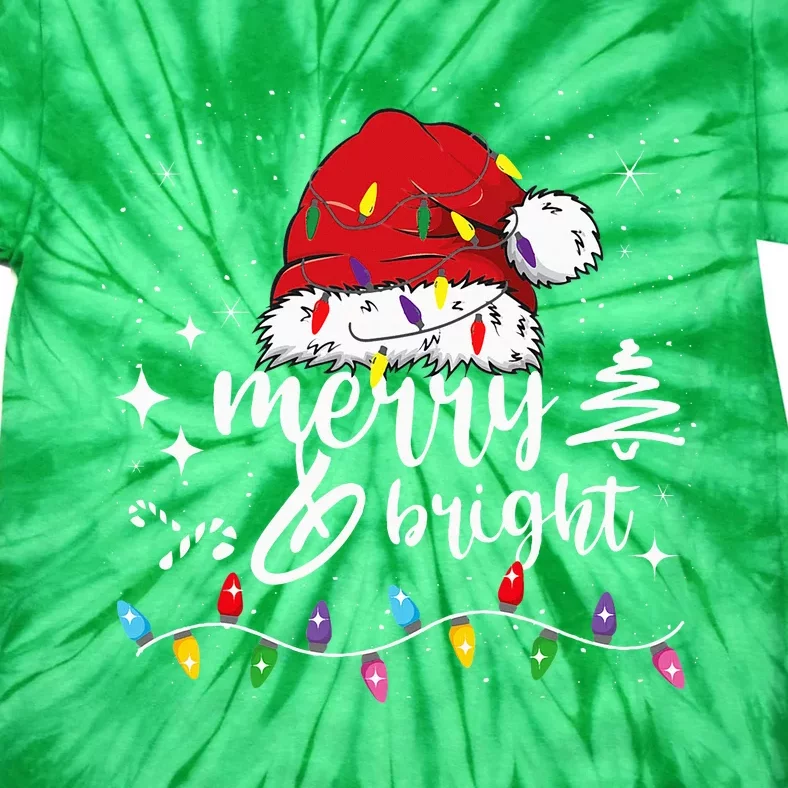 Merry And Bright Christmas Lights Xmas Tie-Dye T-Shirt