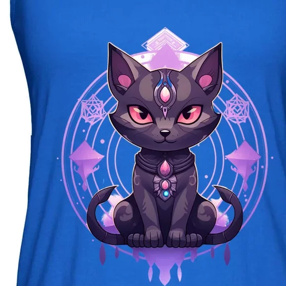 Mystical Anime Black Cat Super Fan Gift Ladies Essential Flowy Tank