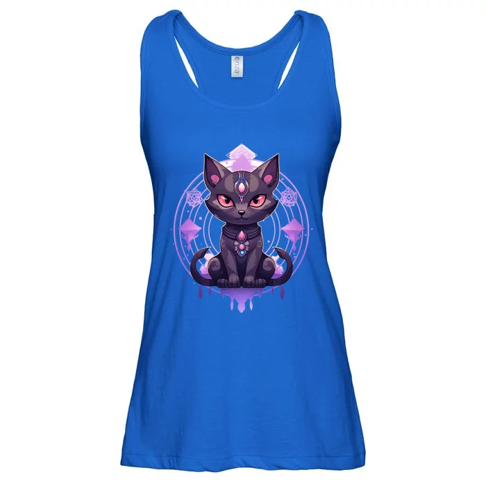 Mystical Anime Black Cat Super Fan Gift Ladies Essential Flowy Tank