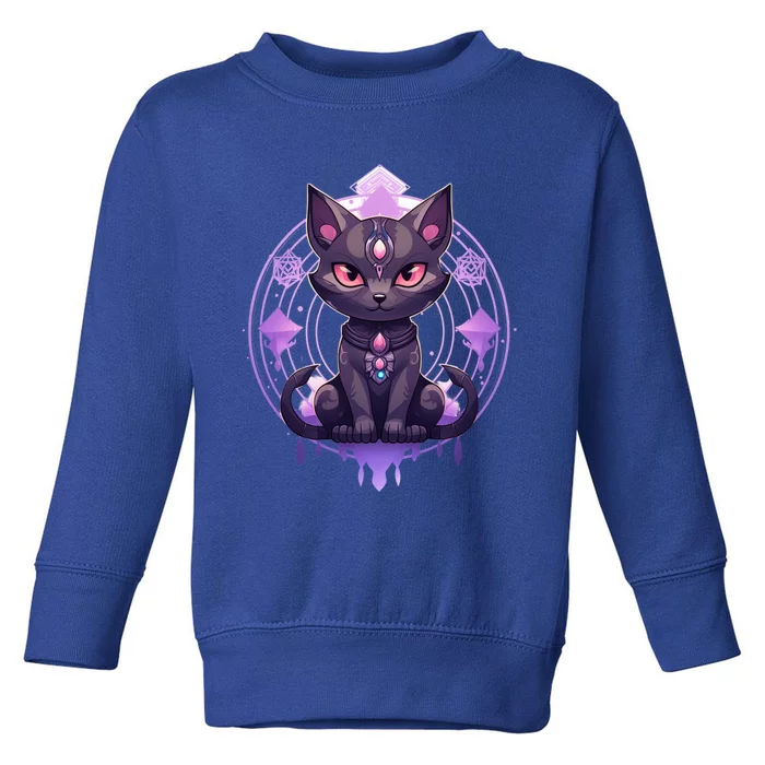 Mystical Anime Black Cat Super Fan Gift Toddler Sweatshirt