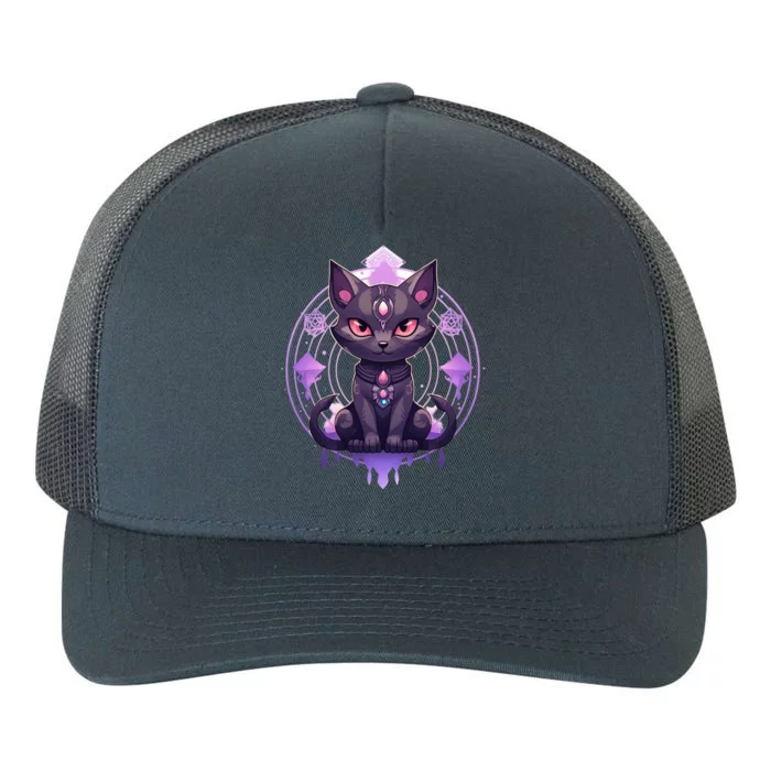 Mystical Anime Black Cat Super Fan Gift Yupoong Adult 5-Panel Trucker Hat