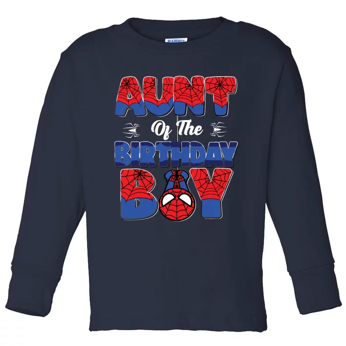 Matching Aunt Birthday Boy Toddler Long Sleeve Shirt