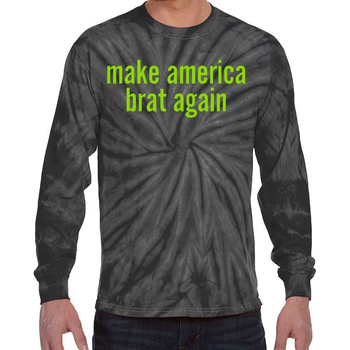 Make America Brat Again Kamala 2024 Trump Parody Tie-Dye Long Sleeve Shirt