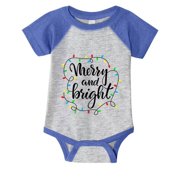 Merry and bright christmas family pajamas matching Infant Baby Jersey Bodysuit