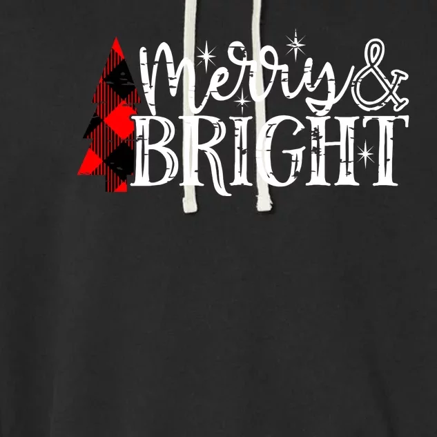 Merry And Bright Cute Christmas Gift Garment-Dyed Fleece Hoodie