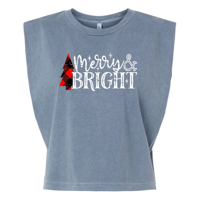 Merry And Bright Cute Christmas Gift Garment-Dyed Women's Muscle Tee