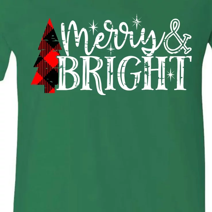 Merry And Bright Cute Christmas Gift V-Neck T-Shirt