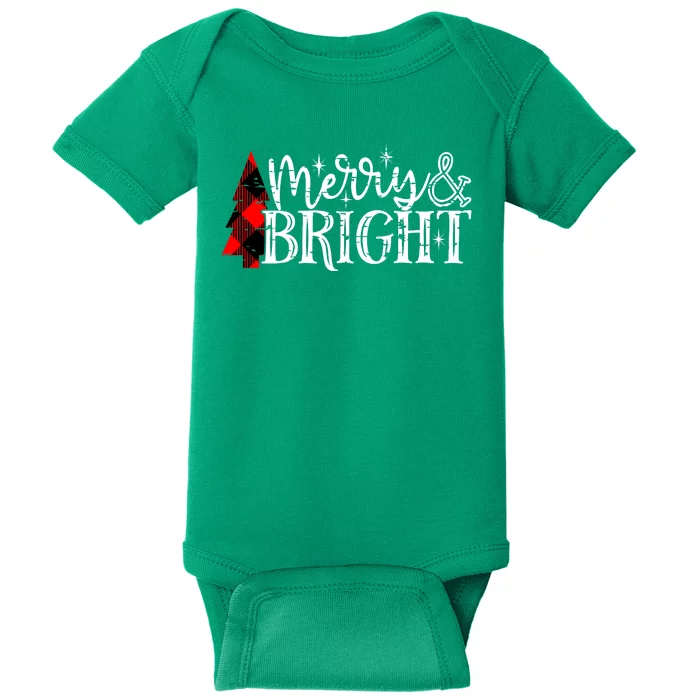 Merry And Bright Cute Christmas Gift Baby Bodysuit