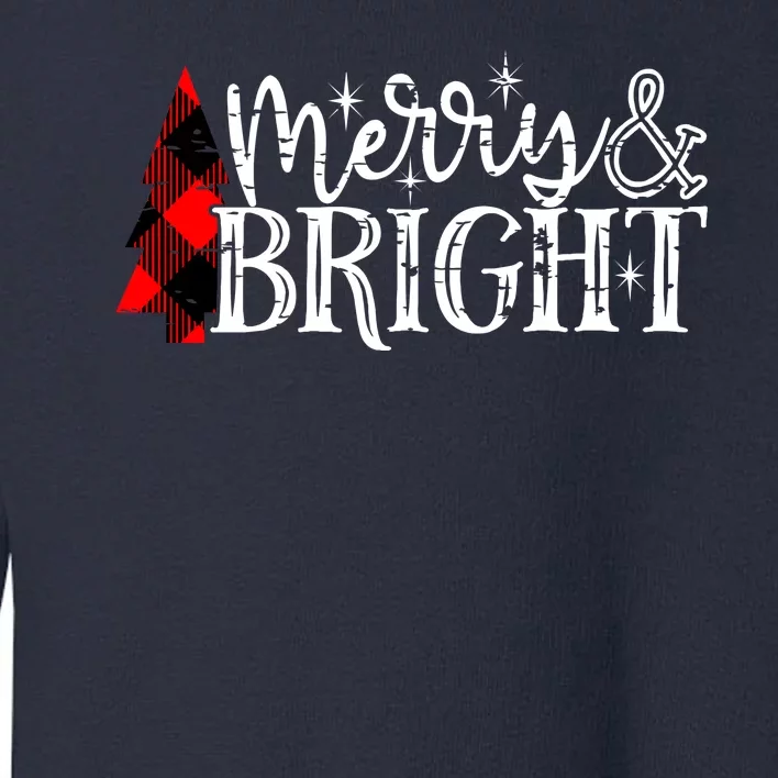 Merry And Bright Cute Christmas Gift Toddler Sweatshirt