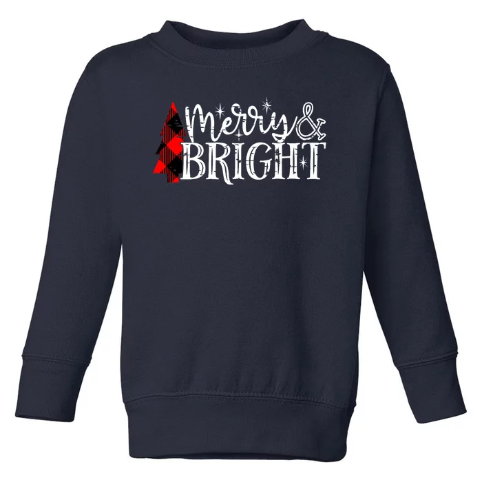 Merry And Bright Cute Christmas Gift Toddler Sweatshirt