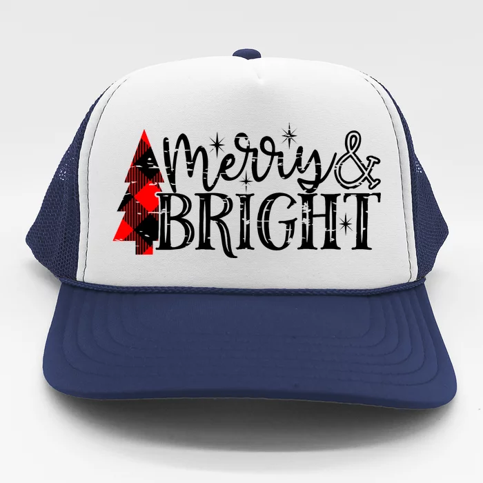 Merry And Bright Cute Christmas Gift Trucker Hat