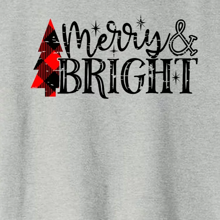 Merry And Bright Cute Christmas Gift Women's Crop Top Tee