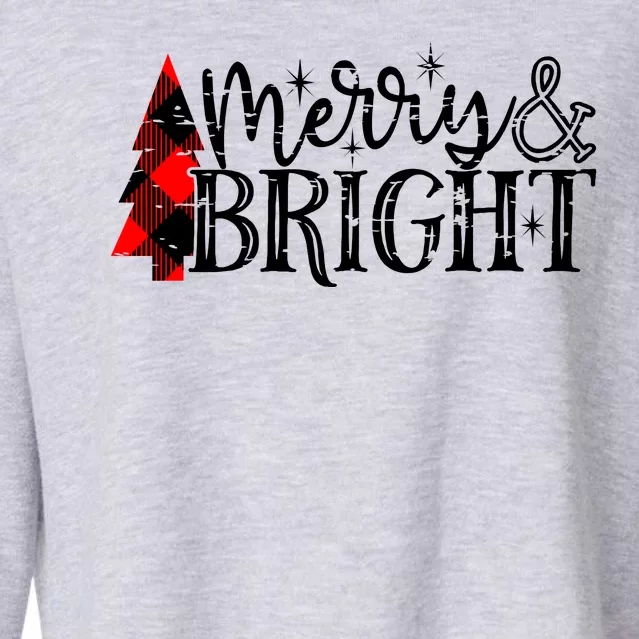 Merry And Bright Cute Christmas Gift Cropped Pullover Crew