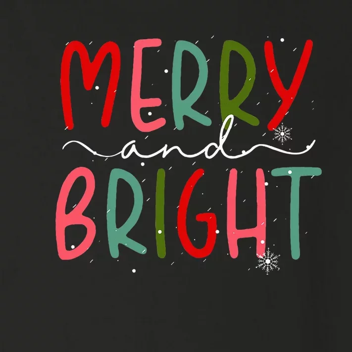 Merry And Bright Christmas Cute Toddler Long Sleeve Shirt