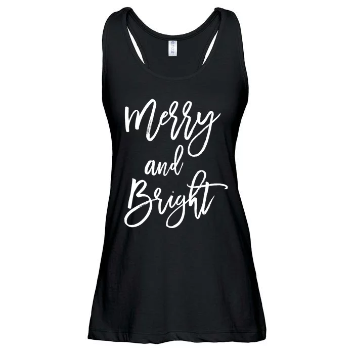 Merry And Bright Holiday Christmas Ladies Essential Flowy Tank