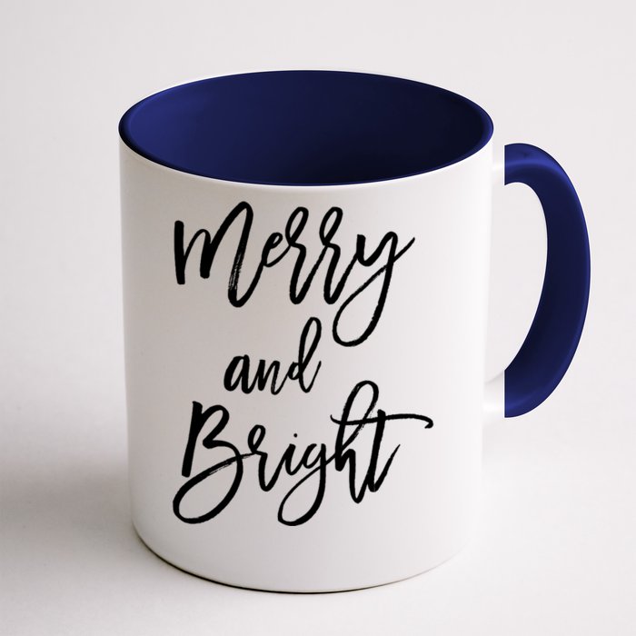 Merry And Bright Holiday Christmas Front & Back Coffee Mug