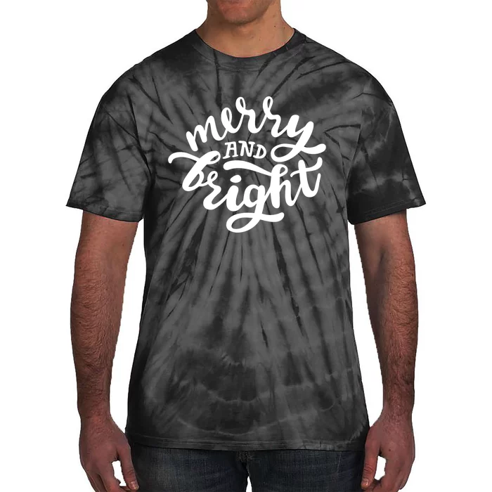 Merry And Bright Merry Christmas Family Pajamas Xmas Santa Tie-Dye T-Shirt