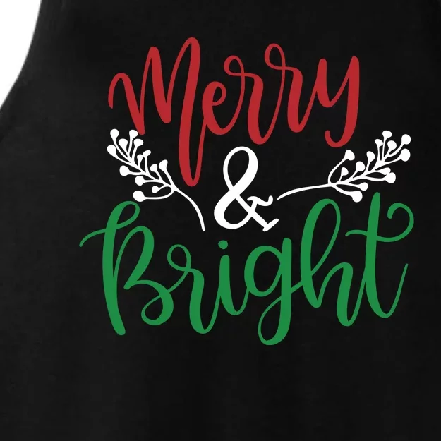 Merry And Bright Christmas Holiday Season Ladies Tri-Blend Wicking Tank