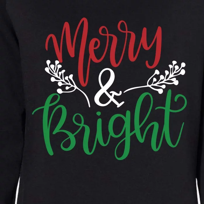 Merry And Bright Christmas Holiday Season Womens California Wash Sweatshirt