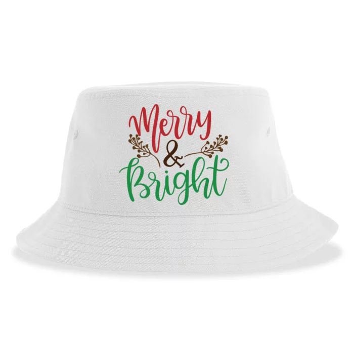 Merry And Bright Christmas Holiday Season Sustainable Bucket Hat