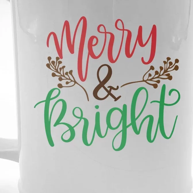 Merry And Bright Christmas Holiday Season Front & Back Beer Stein