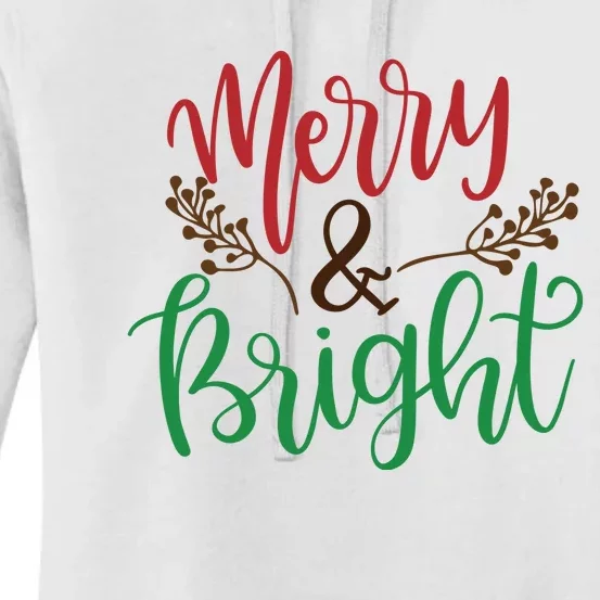 Merry And Bright Christmas Holiday Season Women's Pullover Hoodie