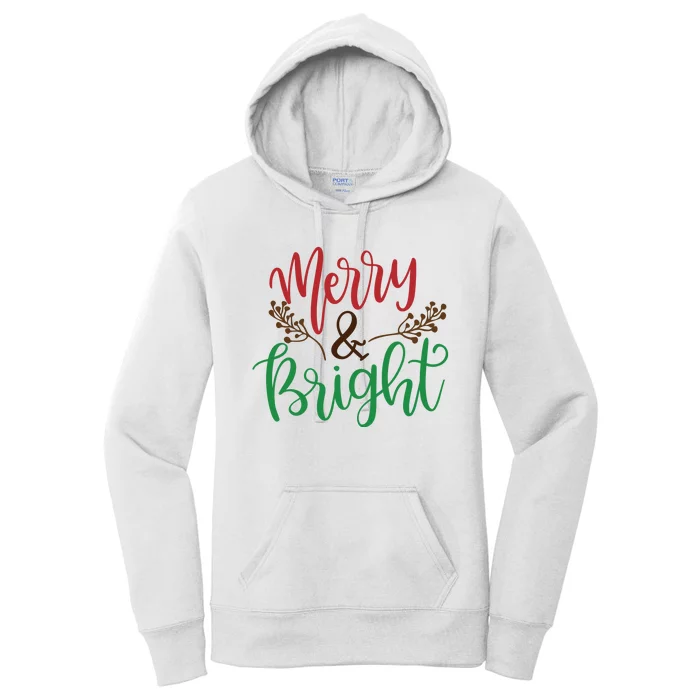 Merry And Bright Christmas Holiday Season Women's Pullover Hoodie