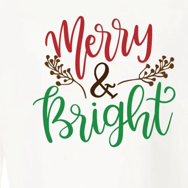 Merry And Bright Christmas Holiday Season Cropped Pullover Crew