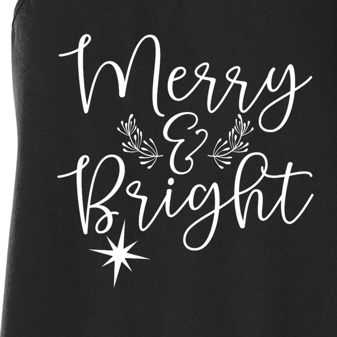 Merry And Bright Christmas Shirtmerry And Bright Vneck Women's Racerback Tank