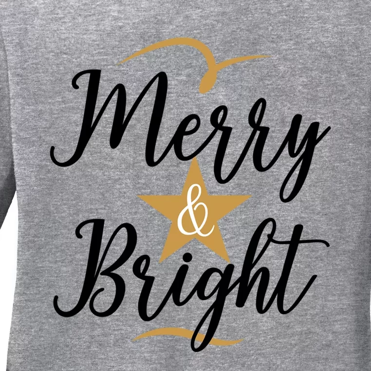 Merry And Bright Great Gift Ladies Long Sleeve Shirt