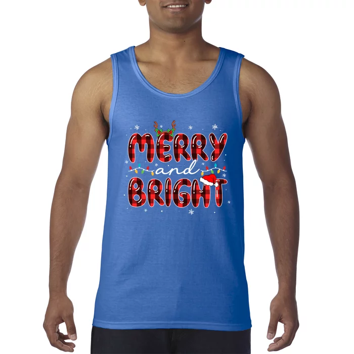 Merry And Bright Christmas Xmas Lights Family Pajama Holiday Meaningful Gift Tank Top