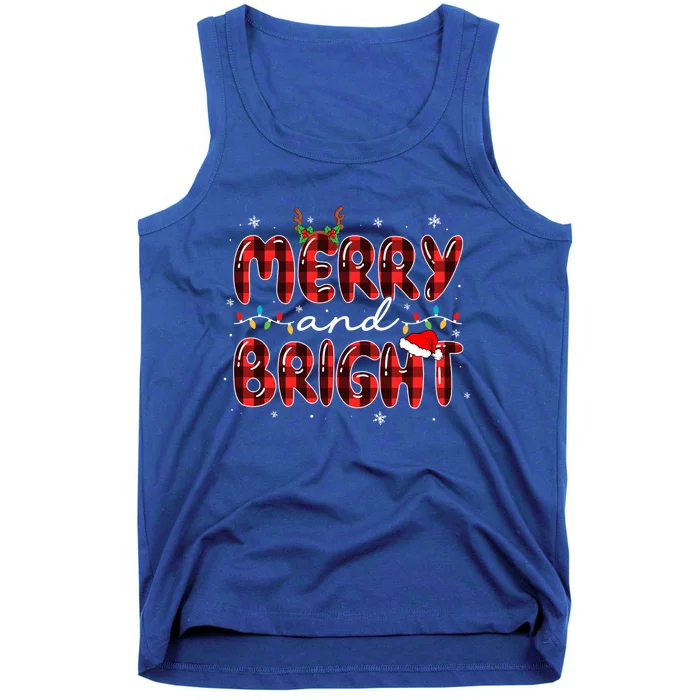 Merry And Bright Christmas Xmas Lights Family Pajama Holiday Meaningful Gift Tank Top