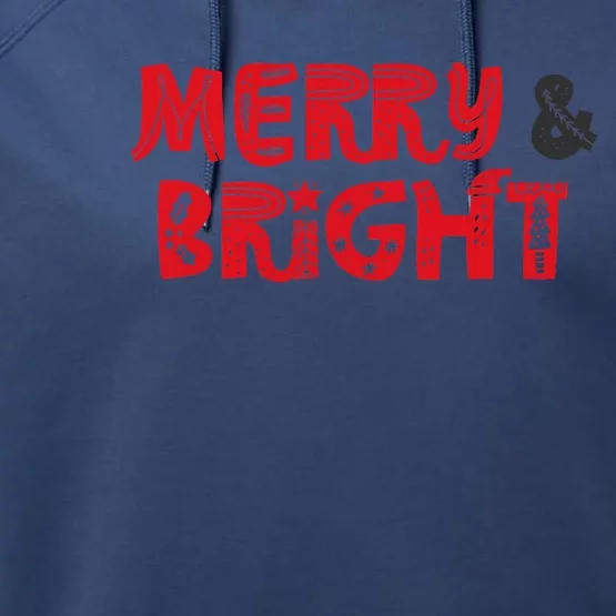 Merry And Bright Christmas Pajama Performance Fleece Hoodie