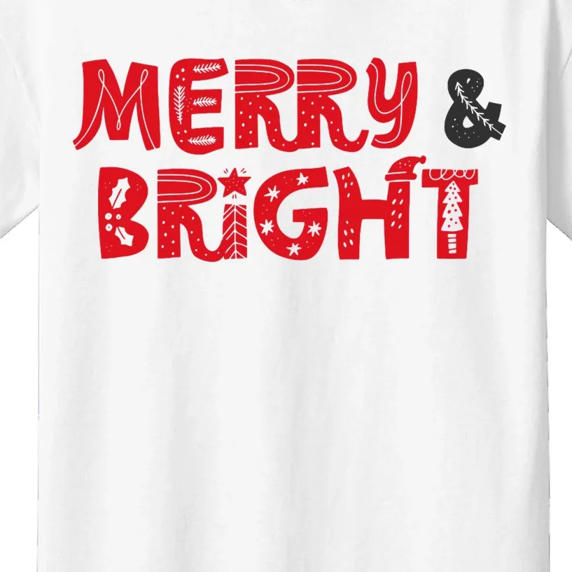 Merry And Bright Christmas Pajama Kids T-Shirt