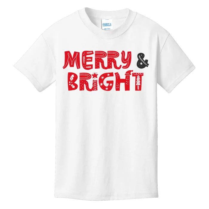 Merry And Bright Christmas Pajama Kids T-Shirt