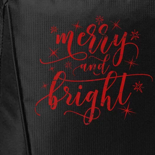 Merry And Bright Christmas Red Premium City Backpack