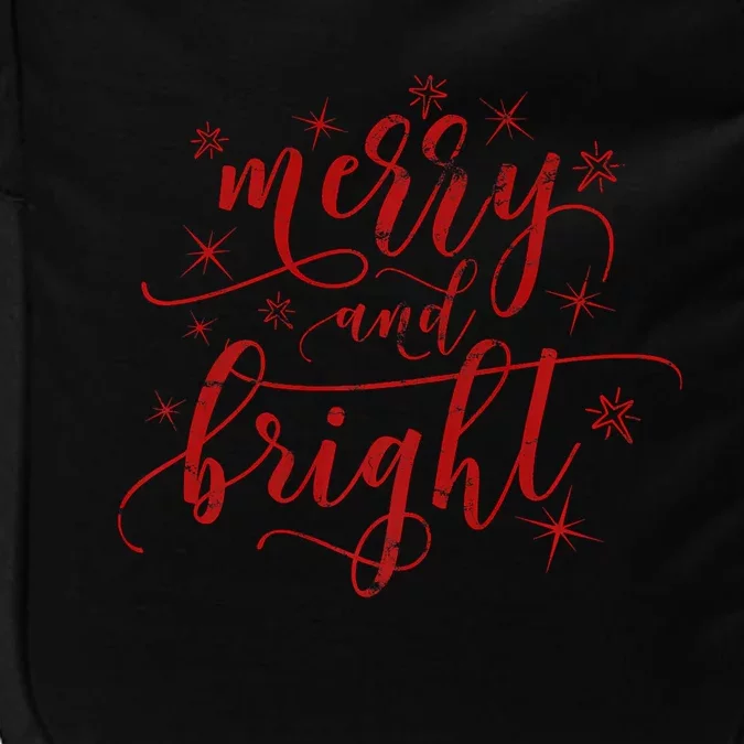 Merry And Bright Christmas Red Premium Impact Tech Backpack