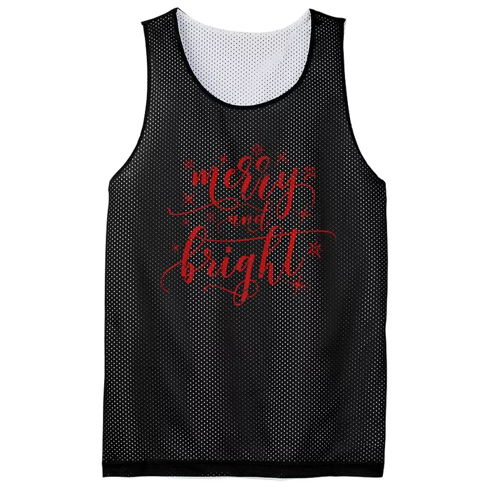 Merry And Bright Christmas Red Premium Mesh Reversible Basketball Jersey Tank