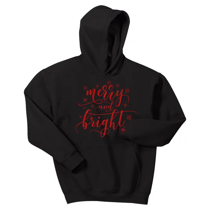 Merry And Bright Christmas Red Premium Kids Hoodie