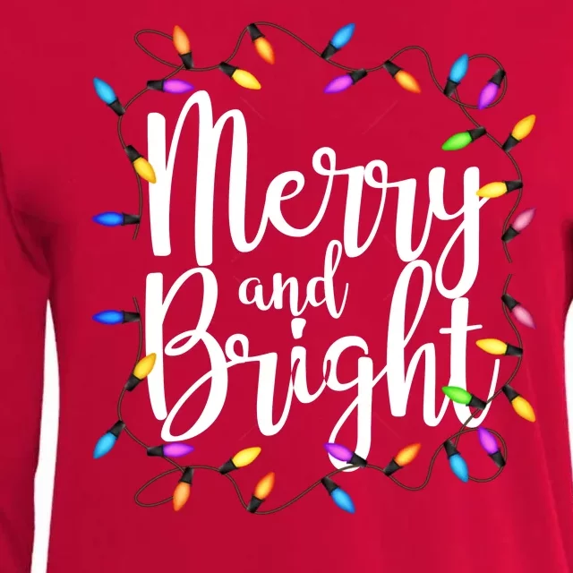 Merry And Bright Womens Cotton Relaxed Long Sleeve T-Shirt