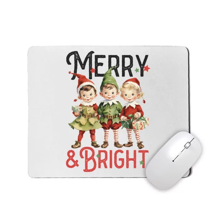 Merry And Bright Vintage Christmas Mousepad