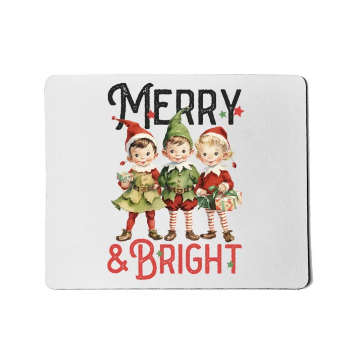 Merry And Bright Vintage Christmas Mousepad