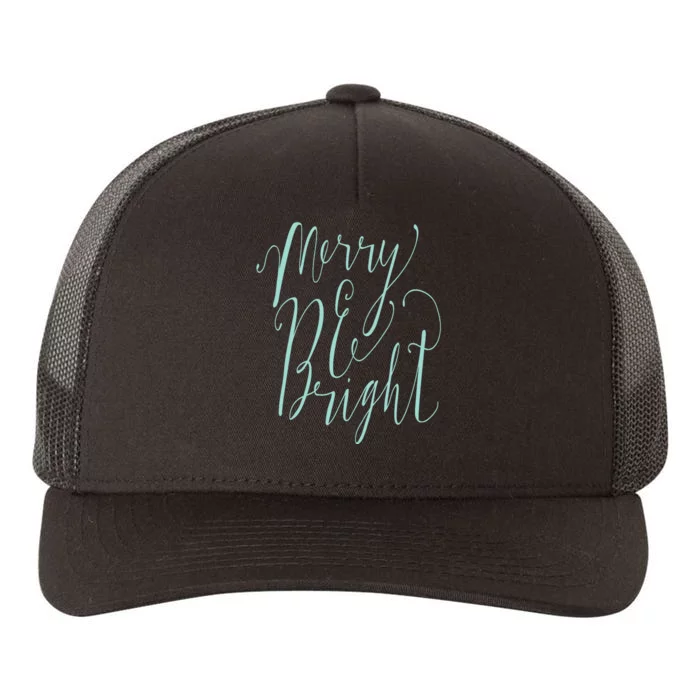 Merry And Bright Christmas Holiday Script Trendy Yupoong Adult 5-Panel Trucker Hat