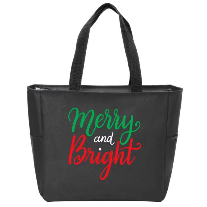 Merry And Bright Christmas Zip Tote Bag