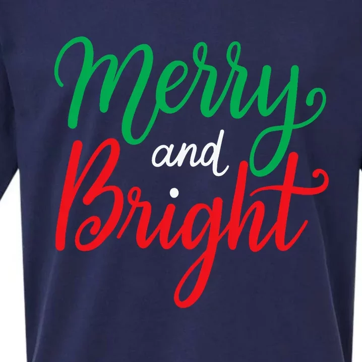 Merry And Bright Christmas Sueded Cloud Jersey T-Shirt