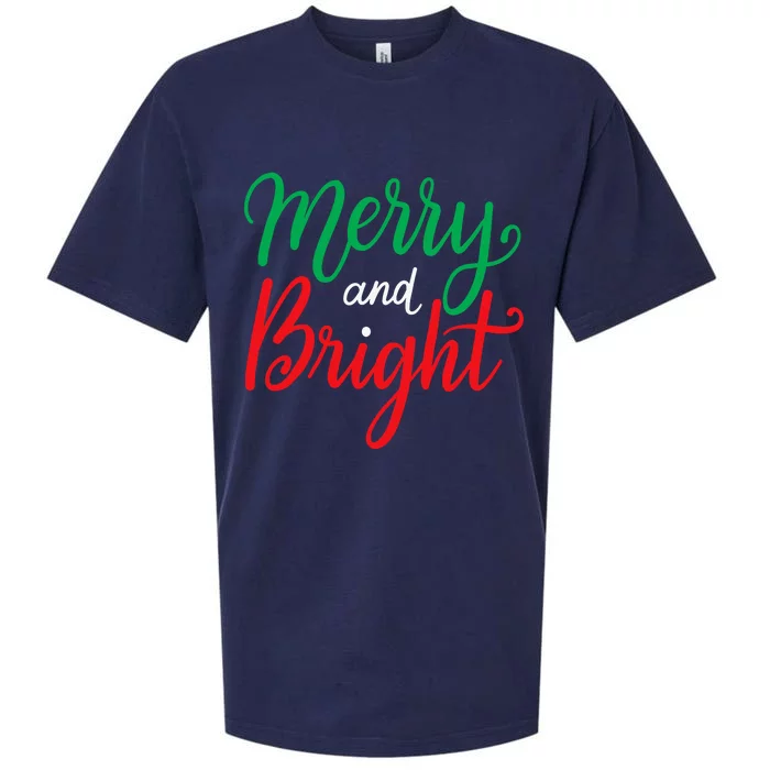 Merry And Bright Christmas Sueded Cloud Jersey T-Shirt